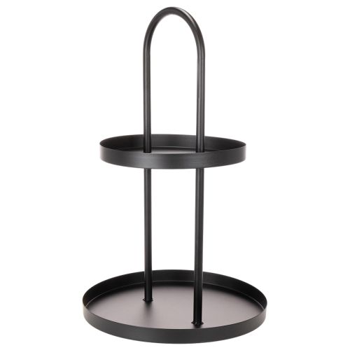 Metall-Etagere rund 58cm zweistöckig Schwarz für Innenbereich | Floristik21.de