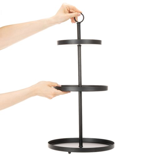 Etagere dreistöckig Metall Rund Schwarz 61cm | Floristik21.de