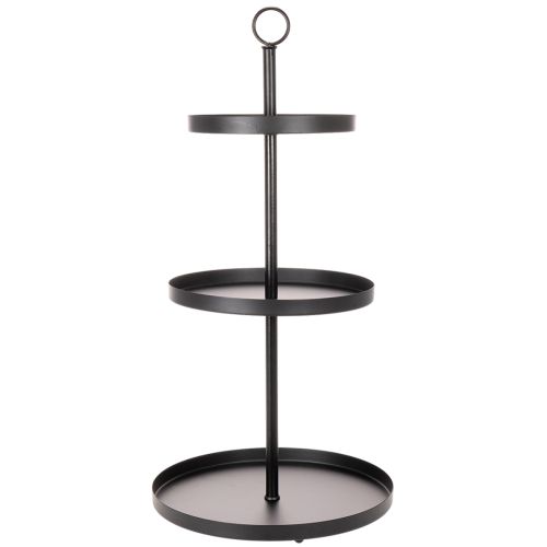 Etagere dreistöckig Metall Rund Schwarz 61cm | Floristik21.de