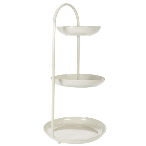 Artikel Etagere dreistufig aus Metall in Grau 55cm – Stilvolle Tischdeko für Hochzeit & Wohnräume