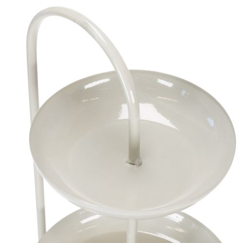 Artikel Etagere dreistufig aus Metall in Grau 55cm – Stilvolle Tischdeko für Hochzeit & Wohnräume