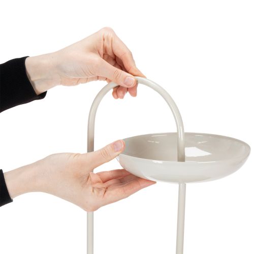 Artikel Etagere dreistufig aus Metall in Grau 55cm – Stilvolle Tischdeko für Hochzeit & Wohnräume