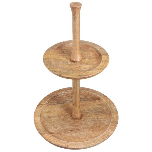 Floristik21 Etagere Holz Deko 2-stöckig Rund Ø31/20cm H45cm