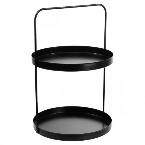 Artikel Etagere Deko Tablett Tischregal Metall Schwarz H30cm Ø20cm