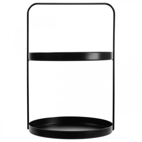 Floristik21 Etagere Deko Tablett Tischregal Metall Schwarz H30cm Ø20cm