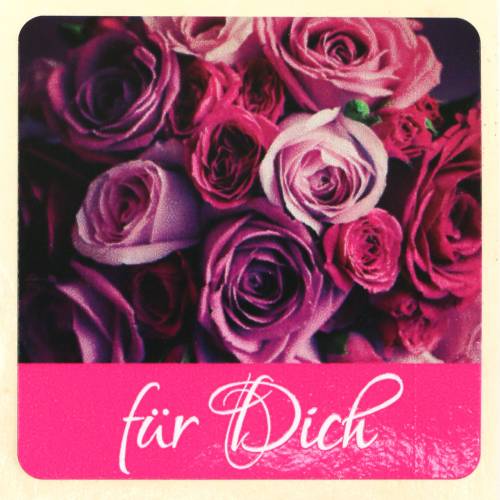 Floristik21 Etiketten "Für Dich" Lila 3,5cm x 3,5cm 500St