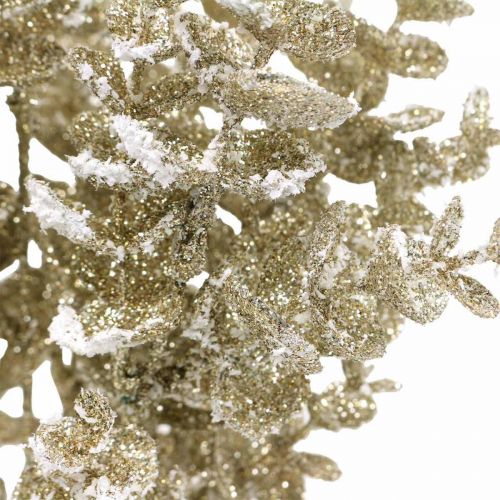 Floristik21 Eukalyptuszweig künstlich Gold beschneit Eukalyptus Weihnachtsdeko 36cm