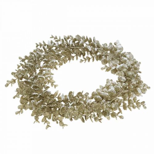 Artikel Deko Kranz Künstlicher Eukalyptus Golden, beschneit Ø36cm