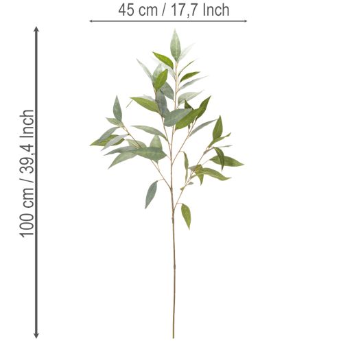 Künstlicher Eukalyptuszweig Kunststoff naturgrün 100cm Innenbereich | Floristik21.de