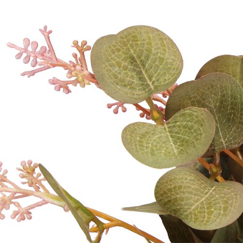 Artikel Eukalyptuszweige Kunstpflanze Rosa Blüten Deko 45cm 3er Set