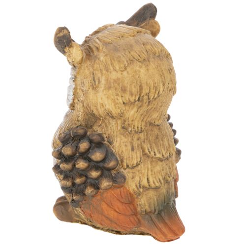 Eulenfigur sitzend Polyresin 11cm braun-weiß für Dekoration | Floristik21.de