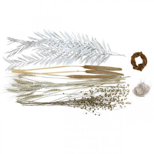 Floristik21 Trockenblumen DIY Box Exoten Trockenstrauß Weiß, Natur H55cm