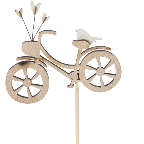 Artikel Holzstecker Fahrrad mit Herzen und Vogelmotiv 8cm 12er-Set für Frühjahrsdekoration