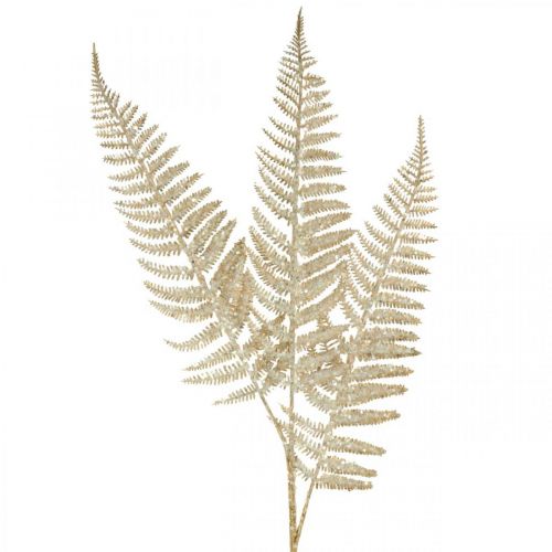 Floristik21 Deko Farn Kunstpflanze Gold, Glitter Weihnachtsdeko 74cm