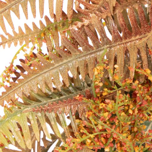 Künstlicher Farnkranz Ø 35cm aus Kunststoff in Herbstfarben für Innen- und Außendekoration | Floristik21.de