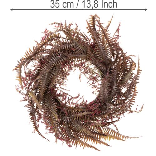Kunstkranz mit Farnzweigen Kunststoff 35cm Bordeauxrot Braun Grün Innenbereich | Floristik21.de