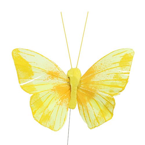 Artikel Feder-Schmetterling 10cm Gelb 12St