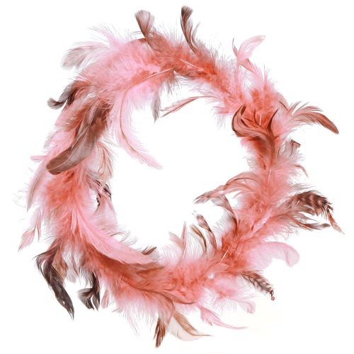 Floristik21 Federkranz aus echten Fasanenfedern Pink Glam Deko Ø20cm 3er-Set