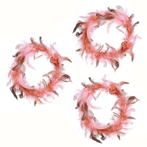Artikel Federkranz aus echten Fasanenfedern Pink Glam Deko Ø20cm 3er-Set