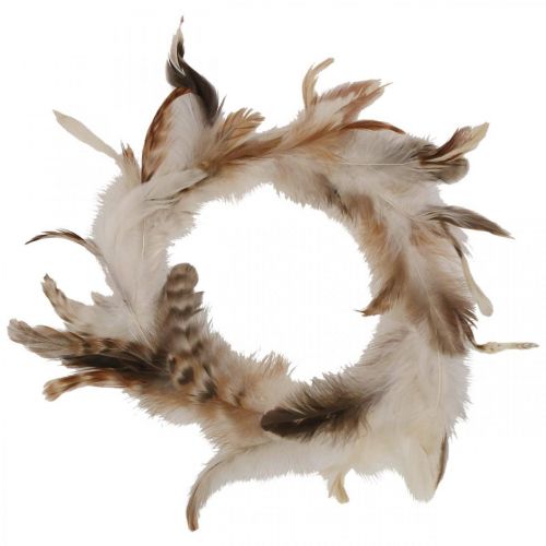 Floristik21 Federkranz Deko Federn Natur Osterdeko Ø15cm 4 St