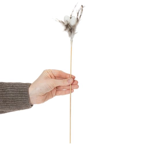 Artikel Federzweig Deko Stecker 37cm mit Naturfedern und Eiern für Osterdeko Blumenarrangements 12 Stück