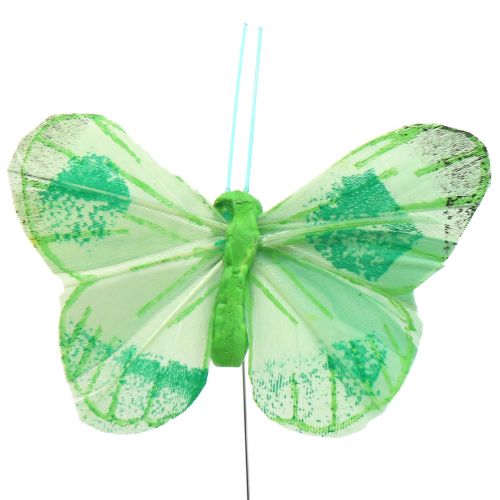 Federschmetterling am Draht bunt 6cm 12St