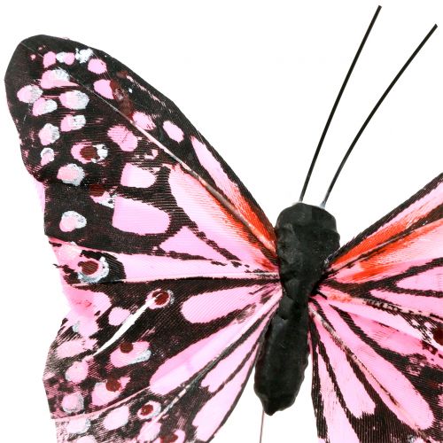 Artikel Schmetterling am Draht Rosa 11cm 12St