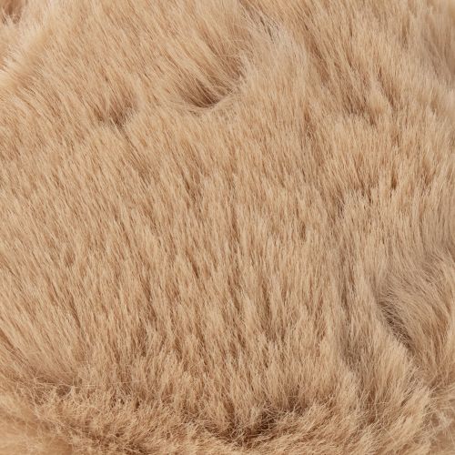 Deko-Anhänger Pompon-Kugel Synthetik 10 cm Weiß/Braun | Floristik21.de