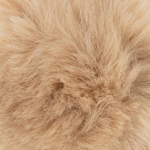 Deko-Pompons aus Kunstfell zum Aufhängen 7 cm Weiß und Beige 6er-Set | Floristik21.de
