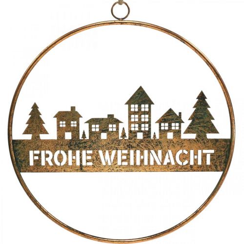 Floristik21.de Fensterdeko Schriftzug Frohe Weihnacht Stadtsilhouette  B38cm-06857