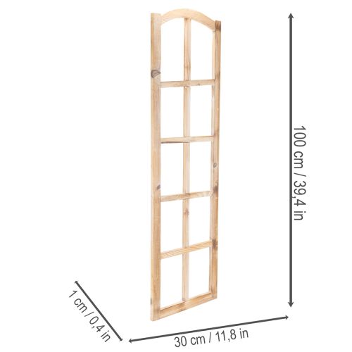 Fensterrahmen Holz 100cm naturfarben mit Aufhängern für Wandgestaltung | Floristik21.de