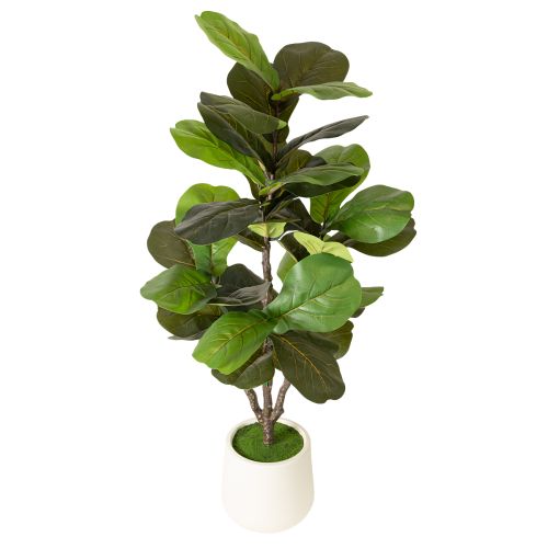 Künstliche Ficus lyrata 120 cm Kunstpflanze aus Kunststoff und Textil für Innenbereich