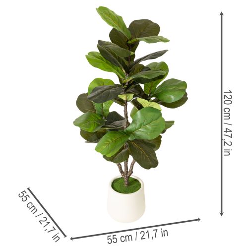 Künstliche Ficus lyrata 120 cm Kunstpflanze aus Kunststoff und Textil für Innenbereich | Floristik21.de