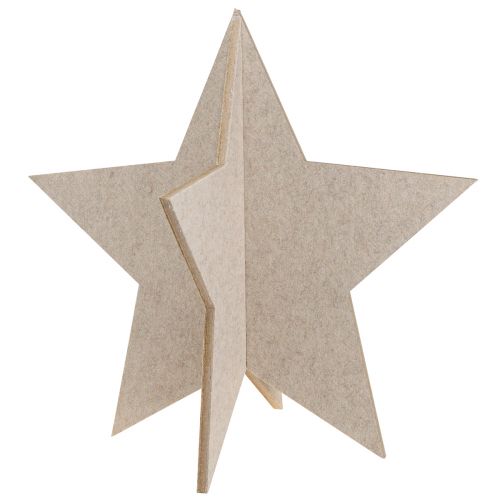 Floristik21 Filzstern Weihnachtsdeko zum Stellen Beige 62cm – Festlicher Deko-Stern für Tisch & Fensterbank