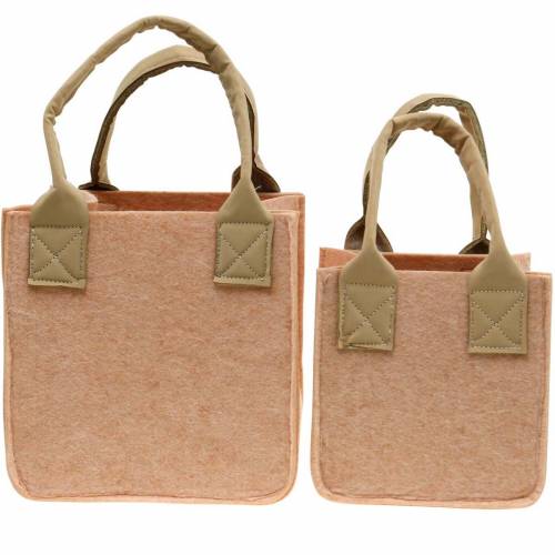 Floristik21 Filz-Übertopf Filz Rosa Filztasche mit Henkeln Filzdeko 2er-Set