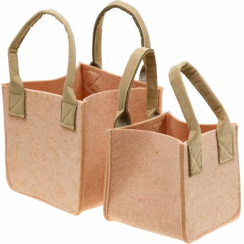 Filz-Übertopf Filz Rosa Filztasche mit Henkeln Filzdeko 2er-Set