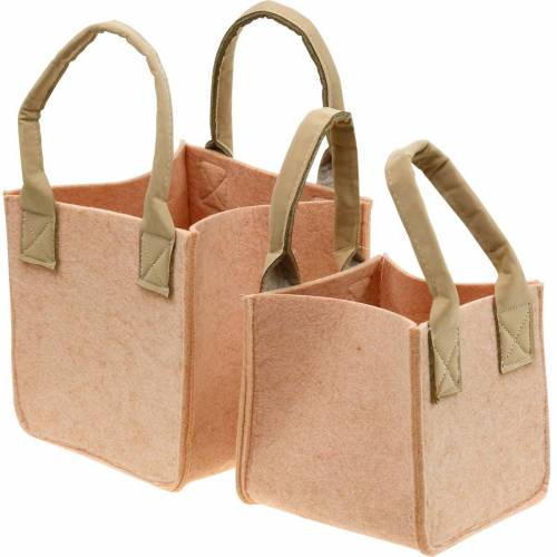 Floristik21 Filz-Übertopf Filz Rosa Filztasche mit Henkeln Filzdeko 2er-Set