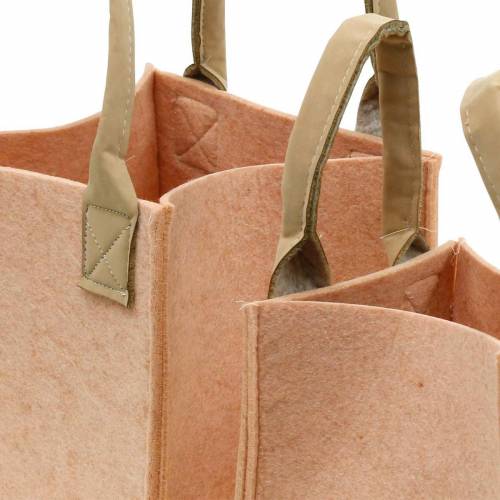 Filz-Übertopf Filz Rosa Filztasche mit Henkeln Filzdeko 2er-Set