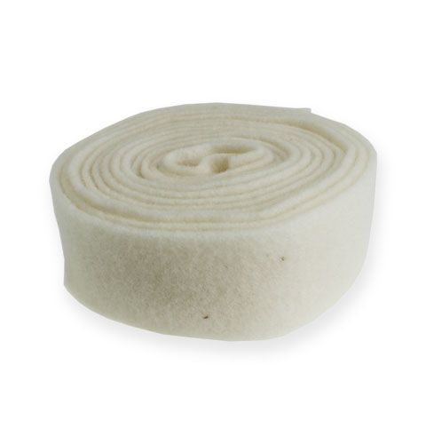 Filzband Weiß 7,5cm, 5m