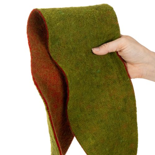 Wollfilzband als zweifarbiges Topfband, 150 mm x 5 m, rote und andersfarbige Seite | Floristik21.de