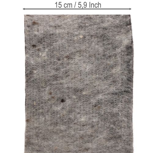 Wollfilz Topfband, 15 cm x 5 m, zweifarbig Grau/Schwarz | Floristik21.de