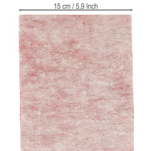 Filzband aus 100 % Wolle, 15 cm x 5 m, Weiß/Rot, als Topfband | Floristik21.de
