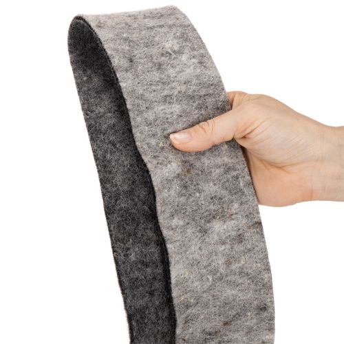 Wollfilzband Topfband 75 mm x 5 m, Grau-Schwarz für Floristik und Dekoration | Floristik21.de