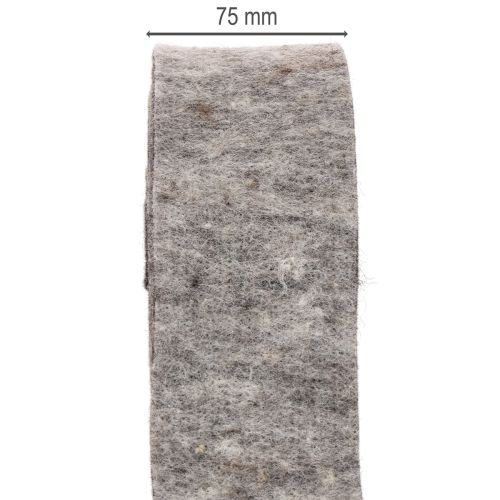Wollfilzband Topfband 75 mm x 5 m, Grau-Schwarz für Floristik und Dekoration | Floristik21.de