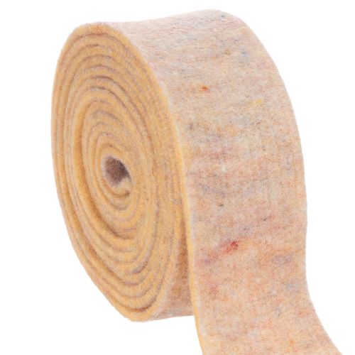 Wollfilz-Topfband, zweifarbig Orange und Mehrfarbig, 7,5 cm breit, 5 m lang