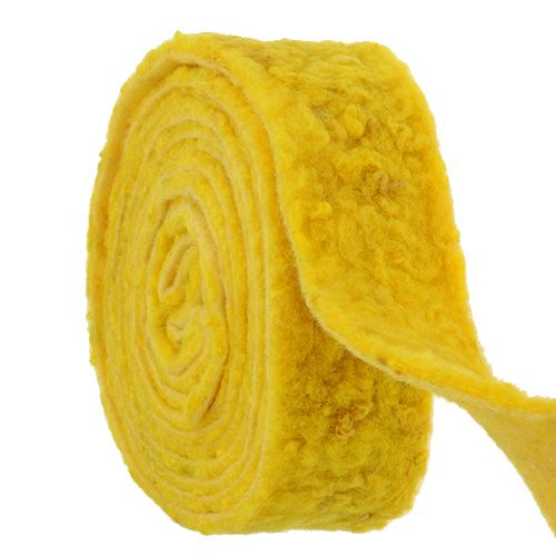 Filzband "Happy" Gelb 7,5cm 5m Filzband "Happy" Gelb 7,5cm 5m
