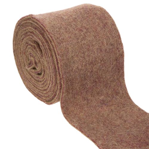 Zweifarbiges Wollfilzband aus 100 % Wolle, 150 mm x 5 m, Lila und Hellbraun als Topfband einkaufen | Floristik21.de