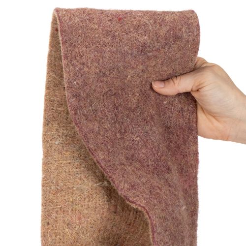Zweifarbiges Wollfilzband aus 100 % Wolle, 150 mm x 5 m, Lila und Hellbraun als Topfband | Floristik21.de