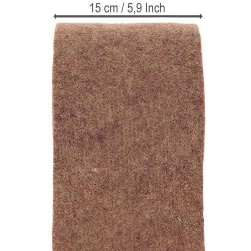 Zweifarbiges Wollfilzband aus 100 % Wolle, 150 mm x 5 m, Lila und Hellbraun als Topfband | Floristik21.de