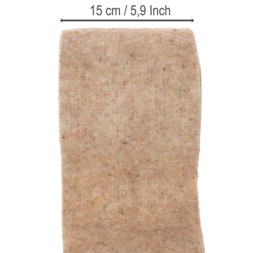 Wollfilzband aus 100 % Wolle, zweifarbig Braun-Weiß, 15 cm x 5 m | Floristik21.de